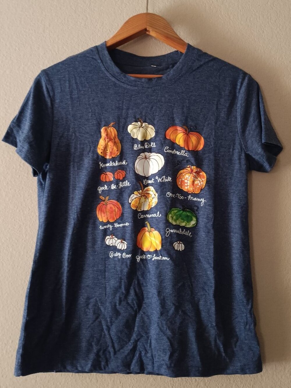 Blue Pumpkin T-shirt Top Variety Gardening Tee Size Small